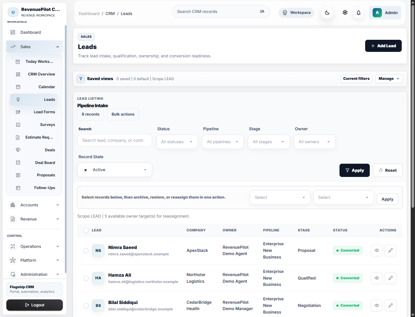 RevenuePilot CRM preview 4