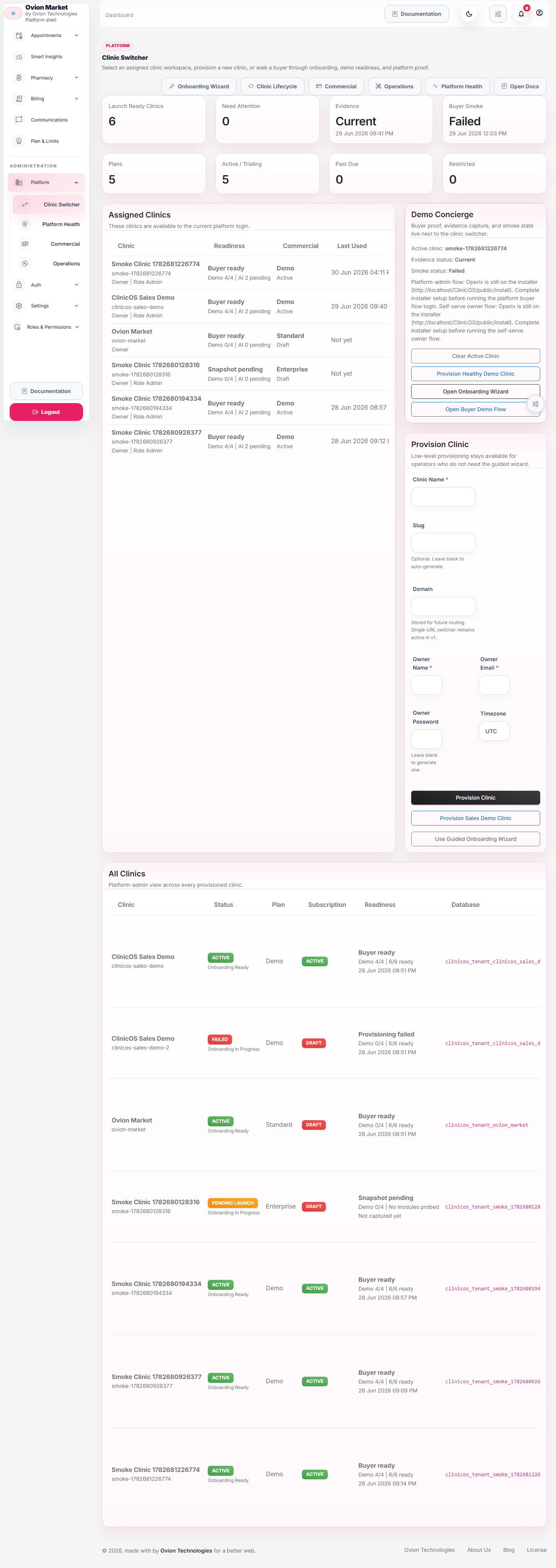 Operix Clinic switcher